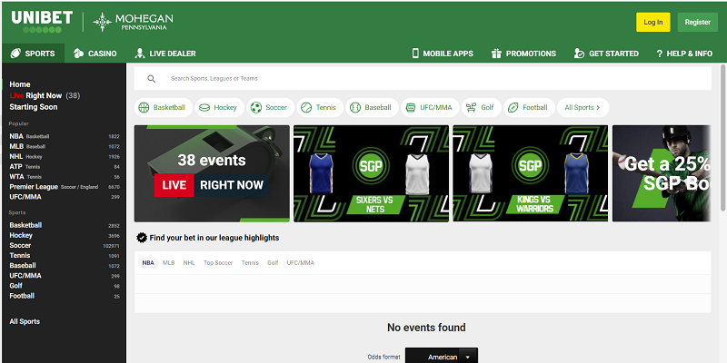 UNIBET có nhiều sản phẩm cược